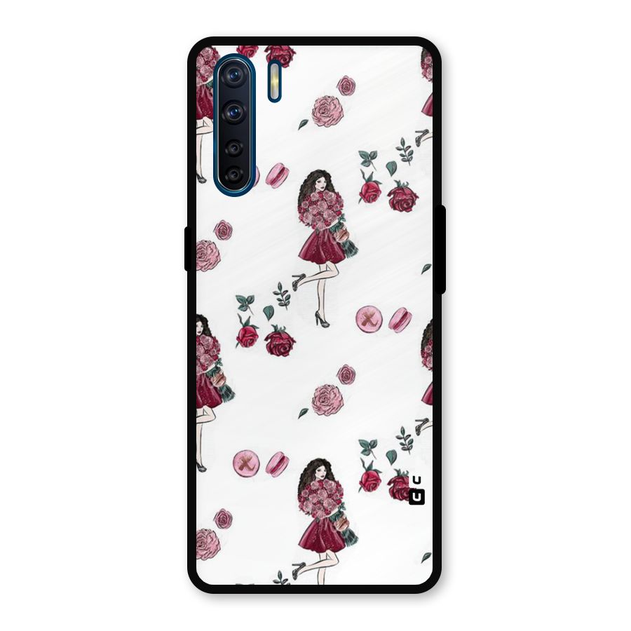 Girl With Flowers Metal Back Case for Oppo F15
