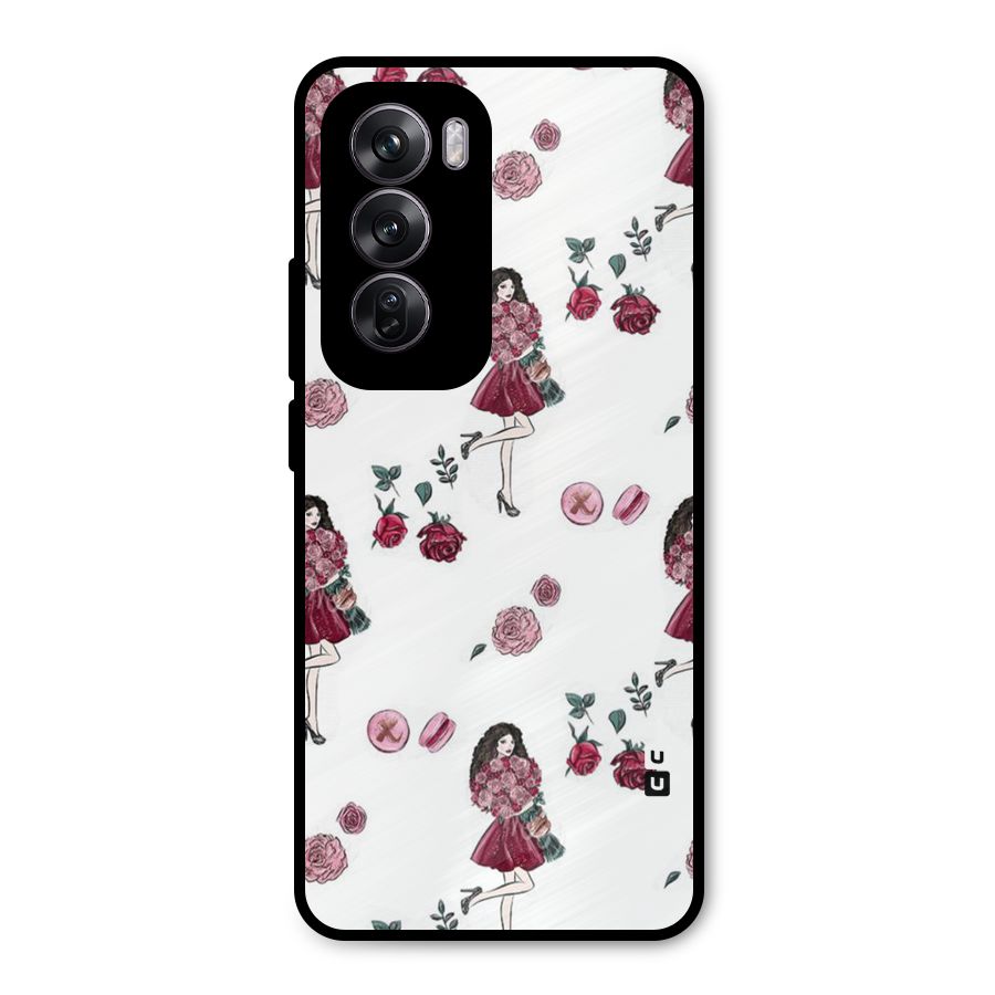 Girl With Flowers Metal Back Case for Oppo Reno12 Pro