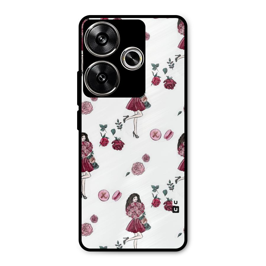 Girl With Flowers Metal Back Case for Poco F6