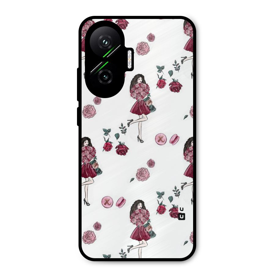 Girl With Flowers Metal Back Case for Poco F7