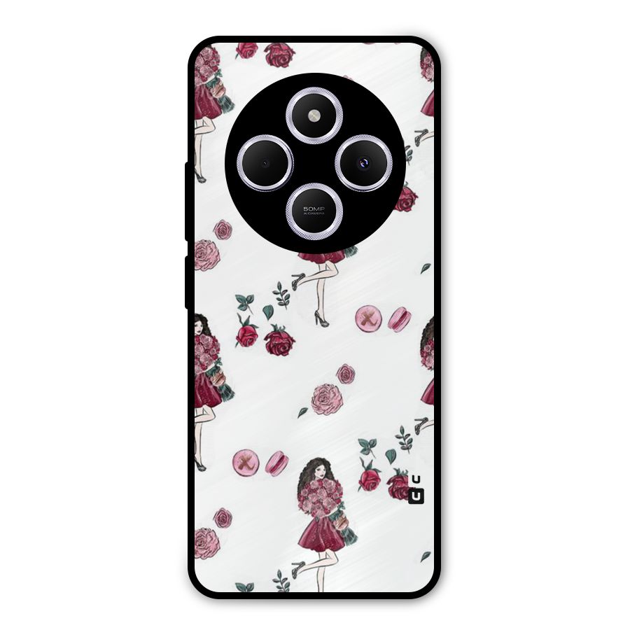 Girl With Flowers Metal Back Case for Poco M7