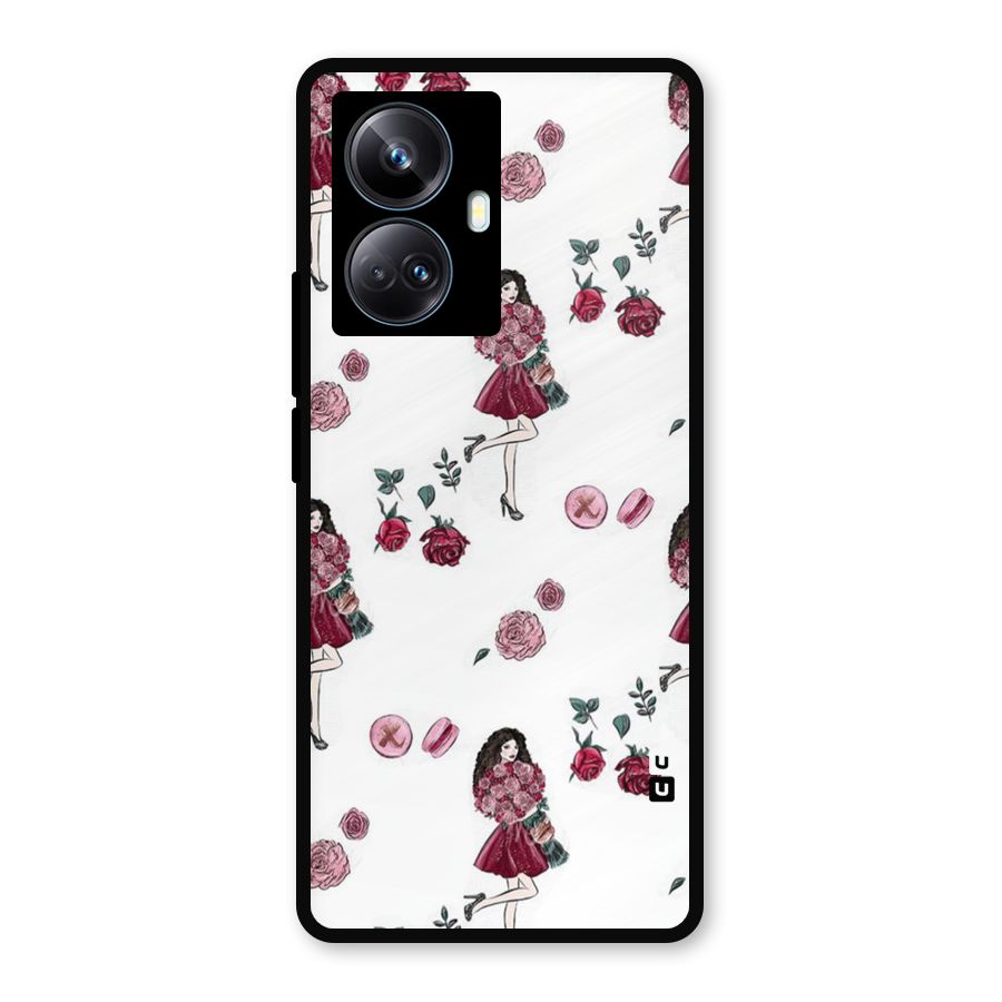 Girl With Flowers Metal Back Case for Realme 10 Pro Plus
