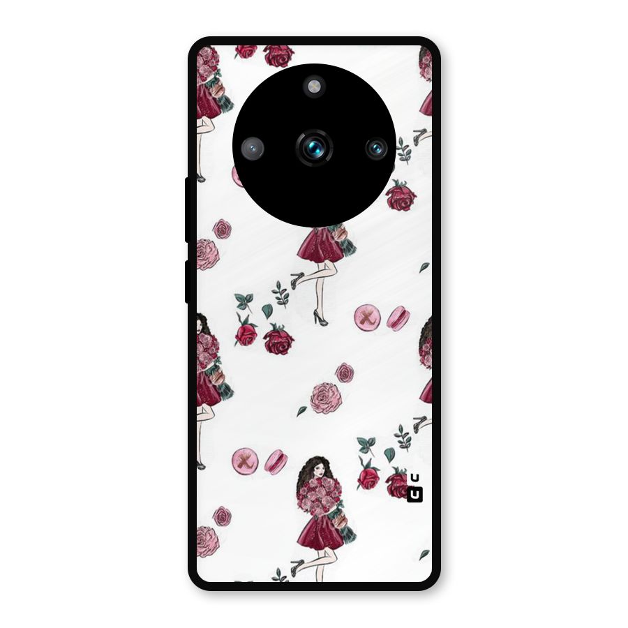 Girl With Flowers Metal Back Case for Realme 11 Pro Plus