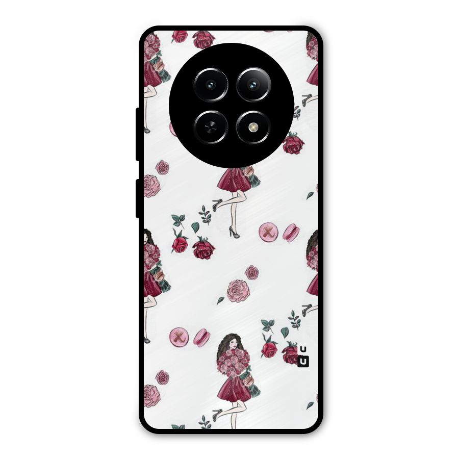 Girl With Flowers Metal Back Case for Realme 12 5G