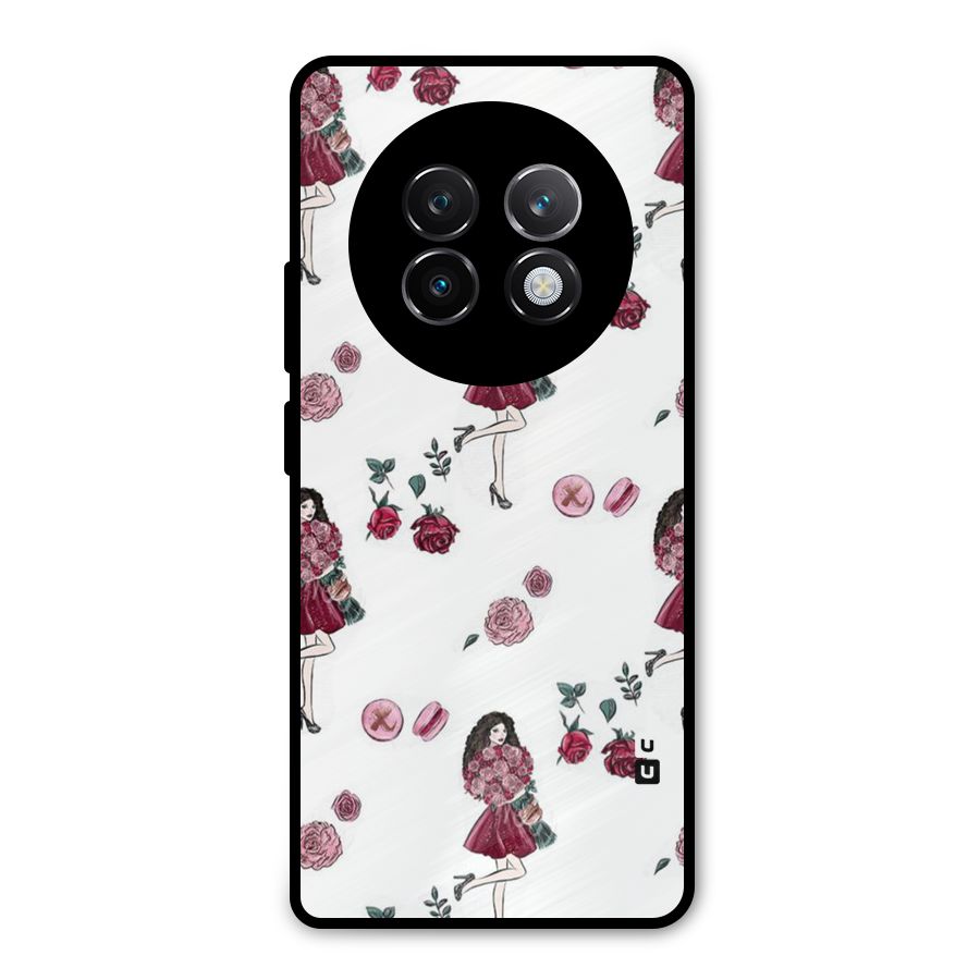 Girl With Flowers Metal Back Case for Realme 13 Plus