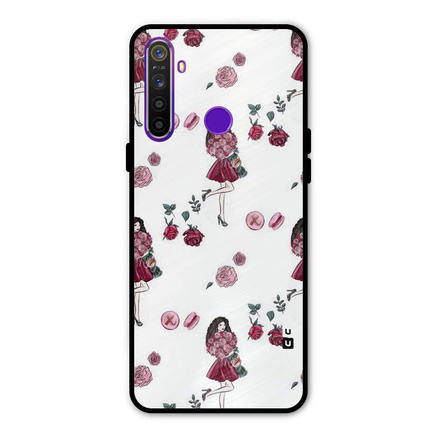 Girl With Flowers Metal Back Case for Realme 5