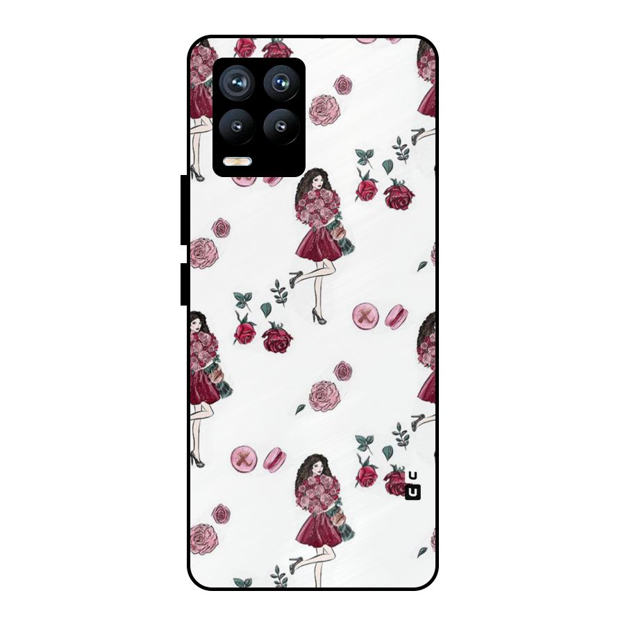 Girl With Flowers Metal Back Case for Realme 8 Pro