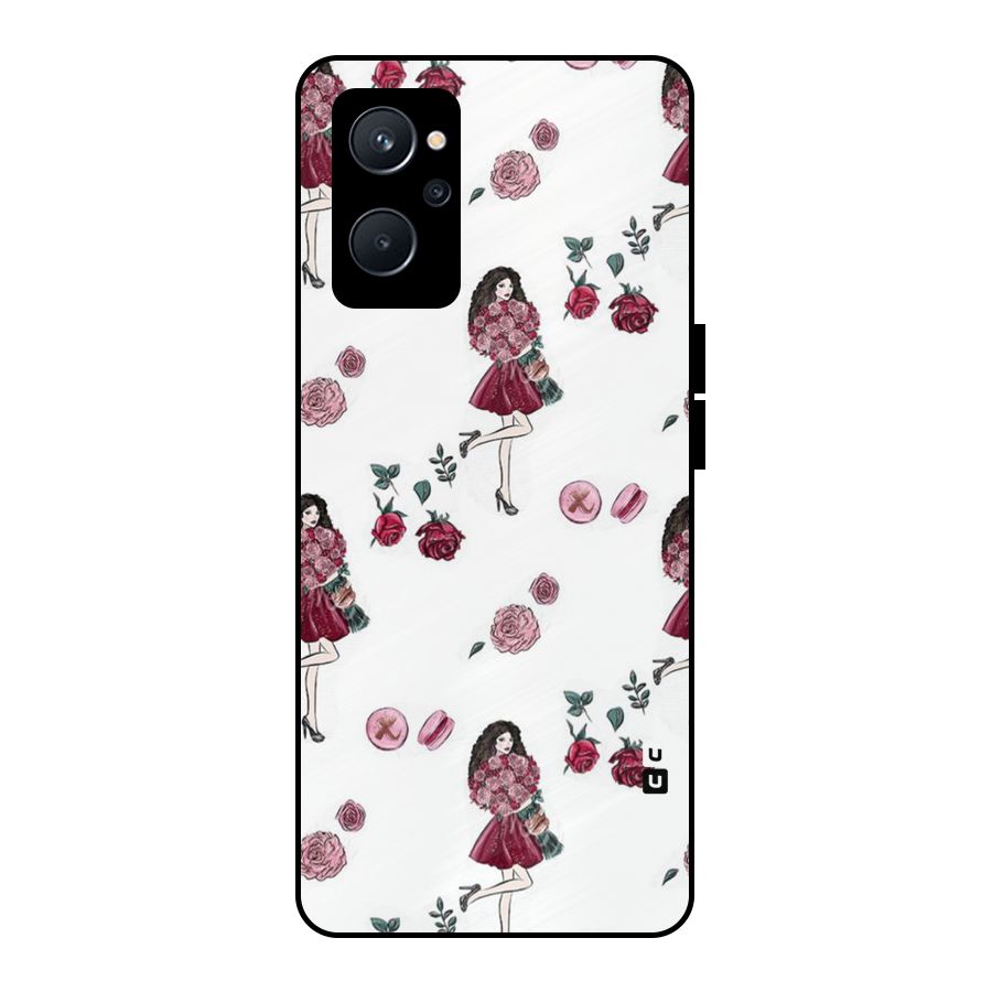 Girl With Flowers Metal Back Case for Realme 9i 5G