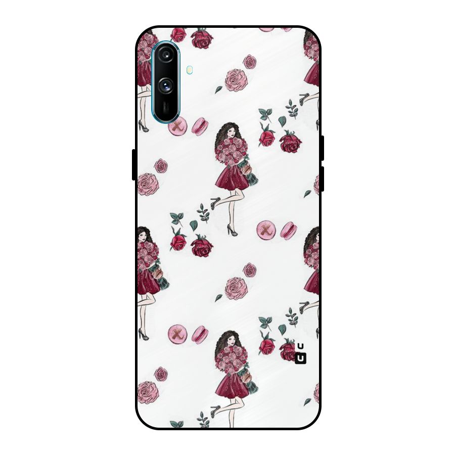 Girl With Flowers Metal Back Case for Realme C3