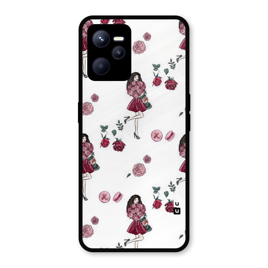 Girl With Flowers Metal Back Case for Realme C35