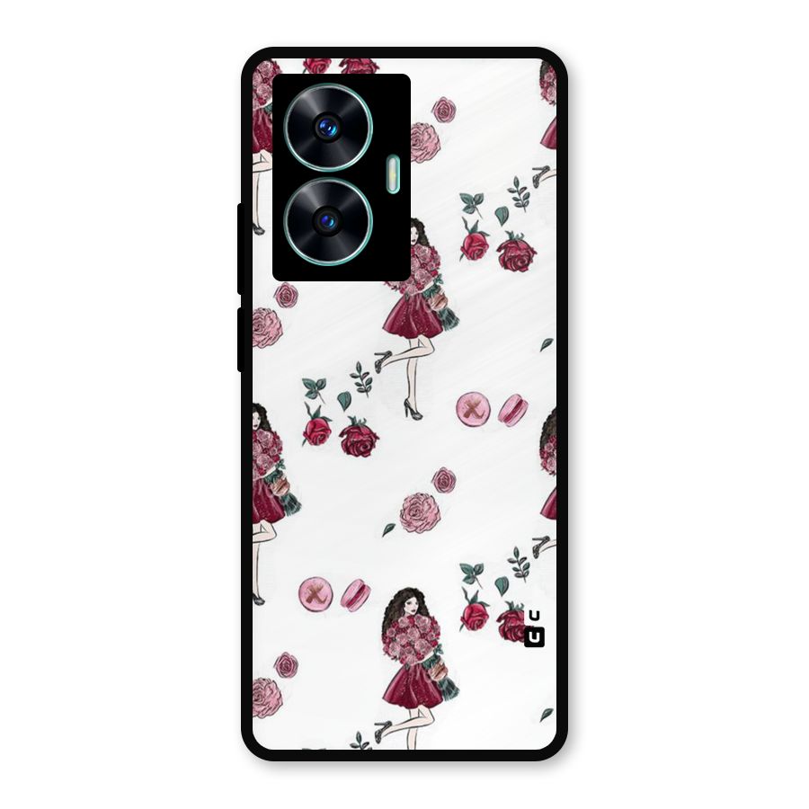 Girl With Flowers Metal Back Case for Realme Narzo N55