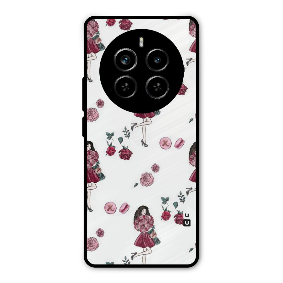 Girl With Flowers Metal Back Case for Realme P1 Pro