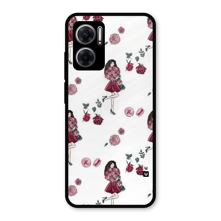 Girl With Flowers Metal Back Case for Redmi 11 Prime 5G