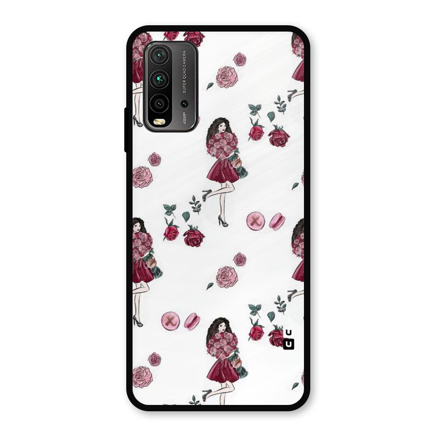 Girl With Flowers Metal Back Case for Redmi 9 Power