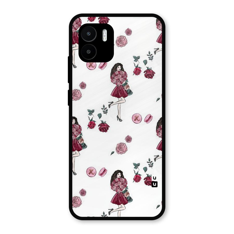 Girl With Flowers Metal Back Case for Redmi A2