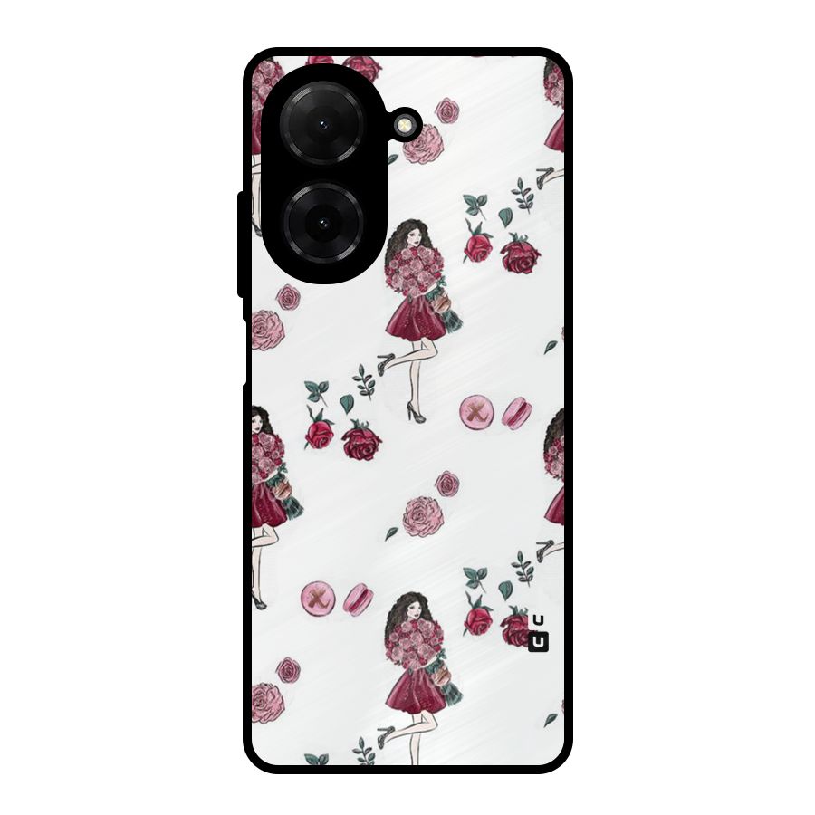 Girl With Flowers Metal Back Case for Redmi A5 4G