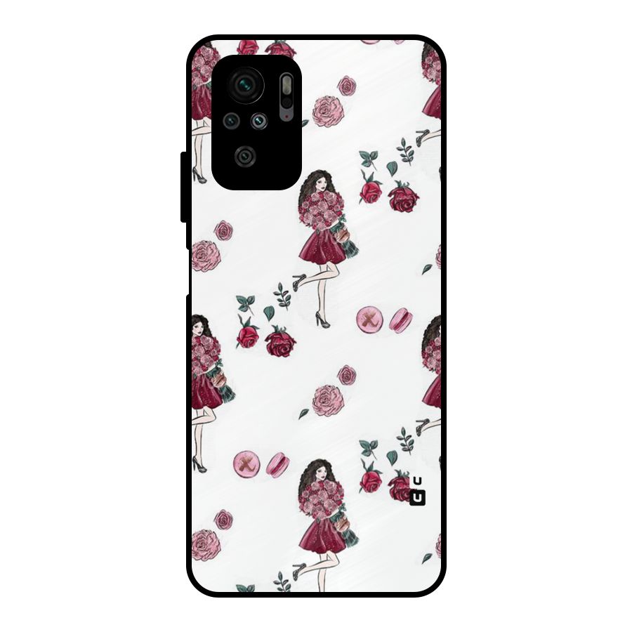 Girl With Flowers Metal Back Case for Redmi Note 10S