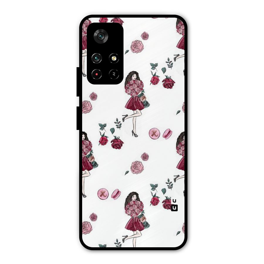 Girl With Flowers Metal Back Case for Redmi Note 11T 5G