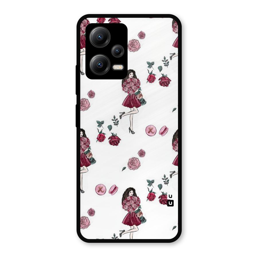 Girl With Flowers Metal Back Case for Redmi Note 12 5G
