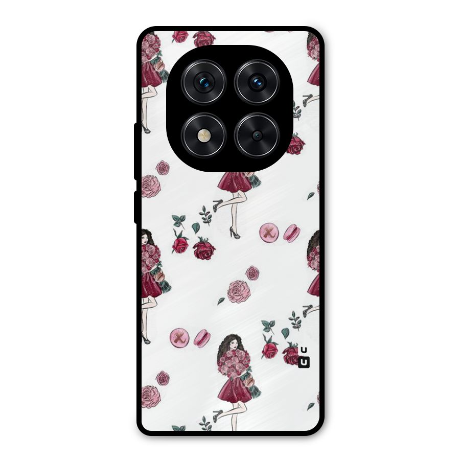 Girl With Flowers Metal Back Case for Redmi Note 14 Pro 5G