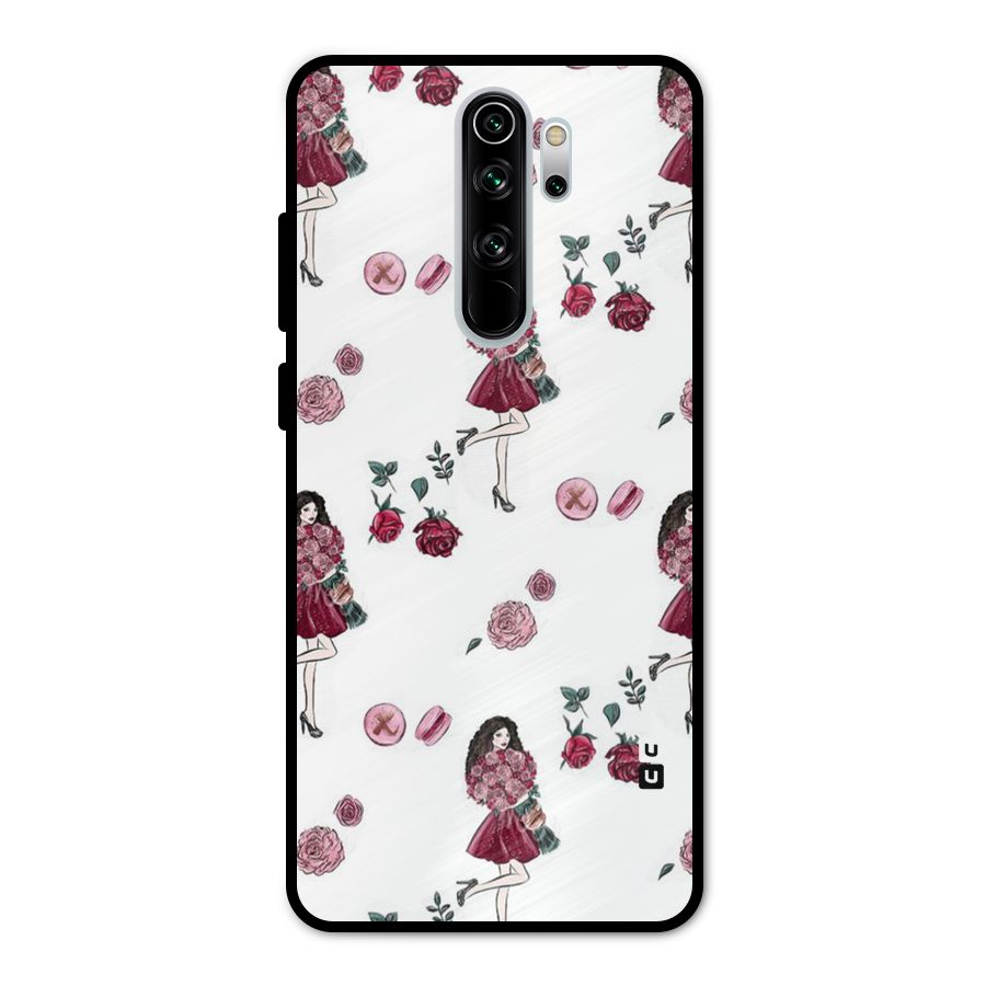 Girl With Flowers Metal Back Case for Redmi Note 8 Pro