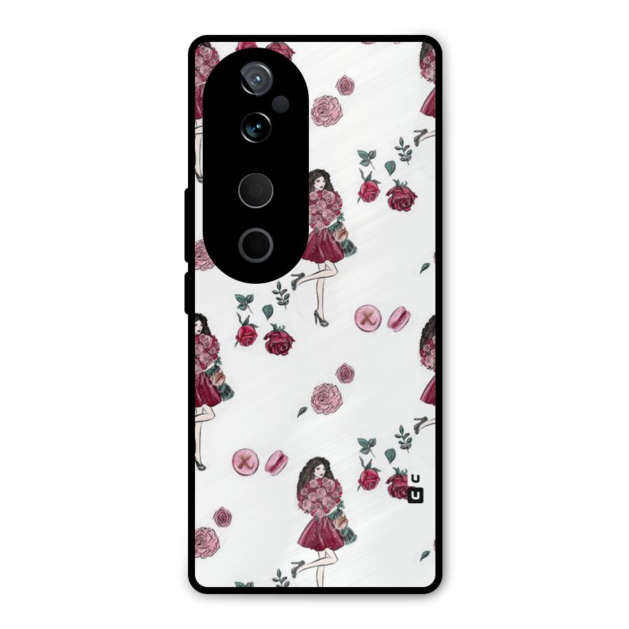 Girl With Flowers Metal Back Case for Vivo T3 Ultra