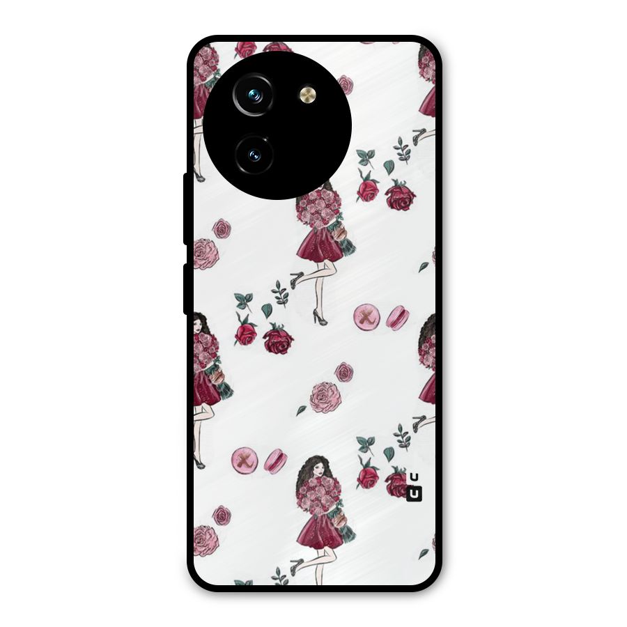 Girl With Flowers Metal Back Case for Vivo T3x