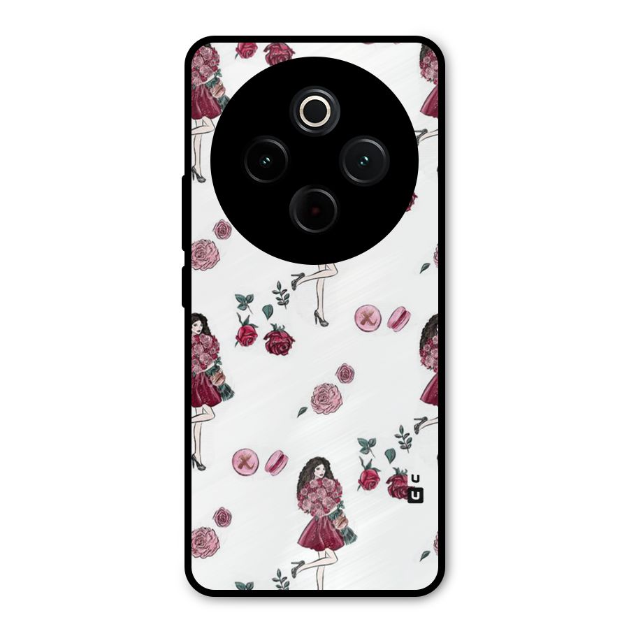Girl With Flowers Metal Back Case for Vivo T4