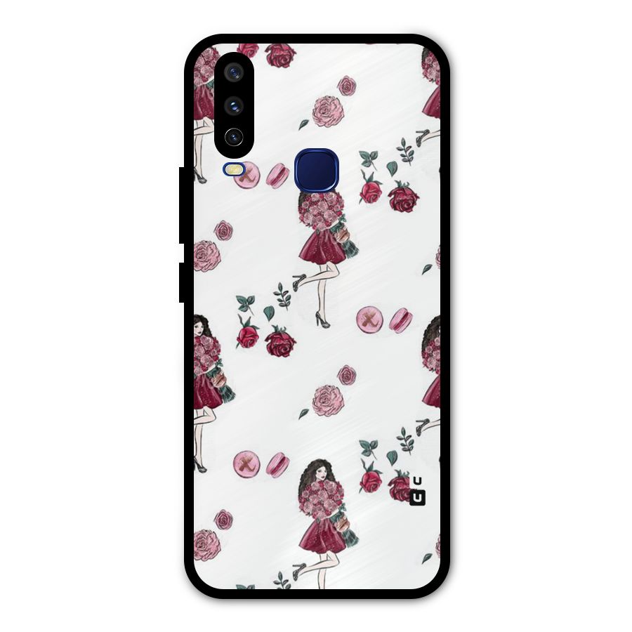 Girl With Flowers Metal Back Case for Vivo V17