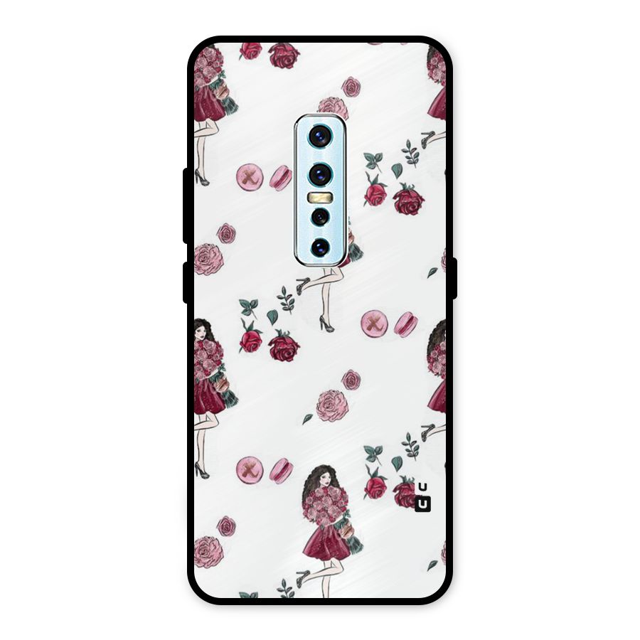 Girl With Flowers Metal Back Case for Vivo V17 Pro