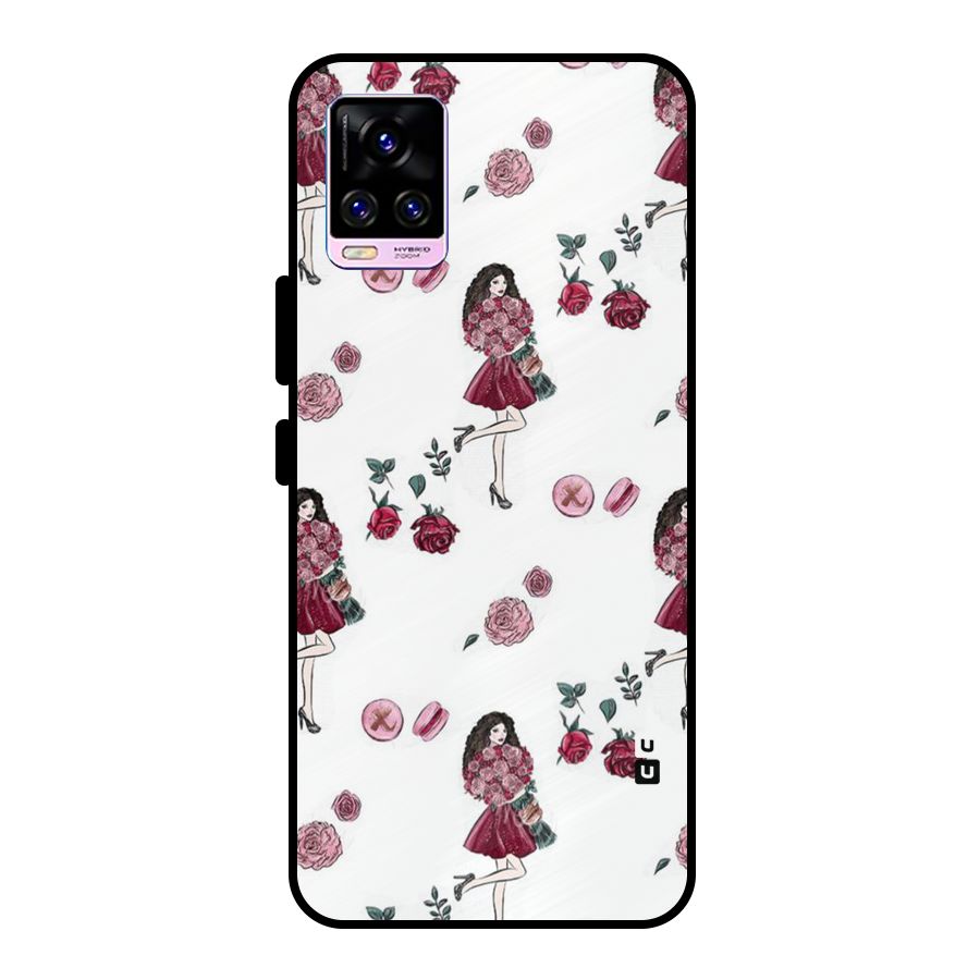 Girl With Flowers Metal Back Case for Vivo V20 Pro