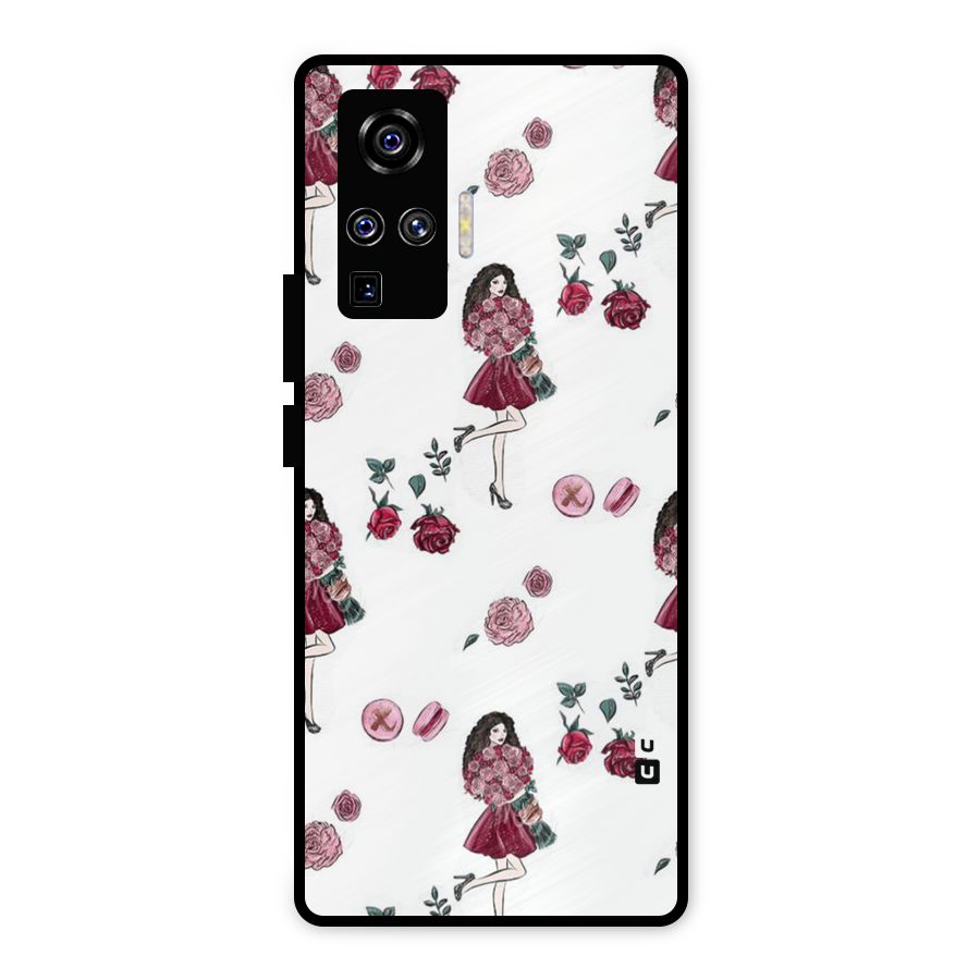 Girl With Flowers Metal Back Case for Vivo X50 Pro