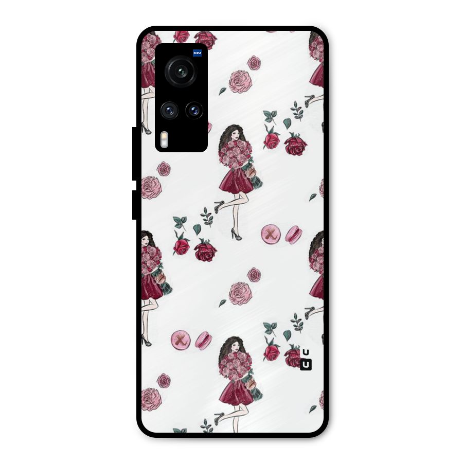 Girl With Flowers Metal Back Case for Vivo X60