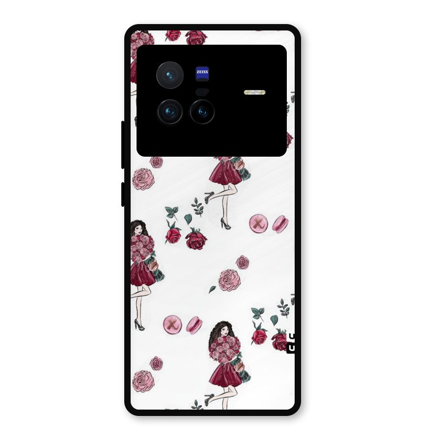 Girl With Flowers Metal Back Case for Vivo X80