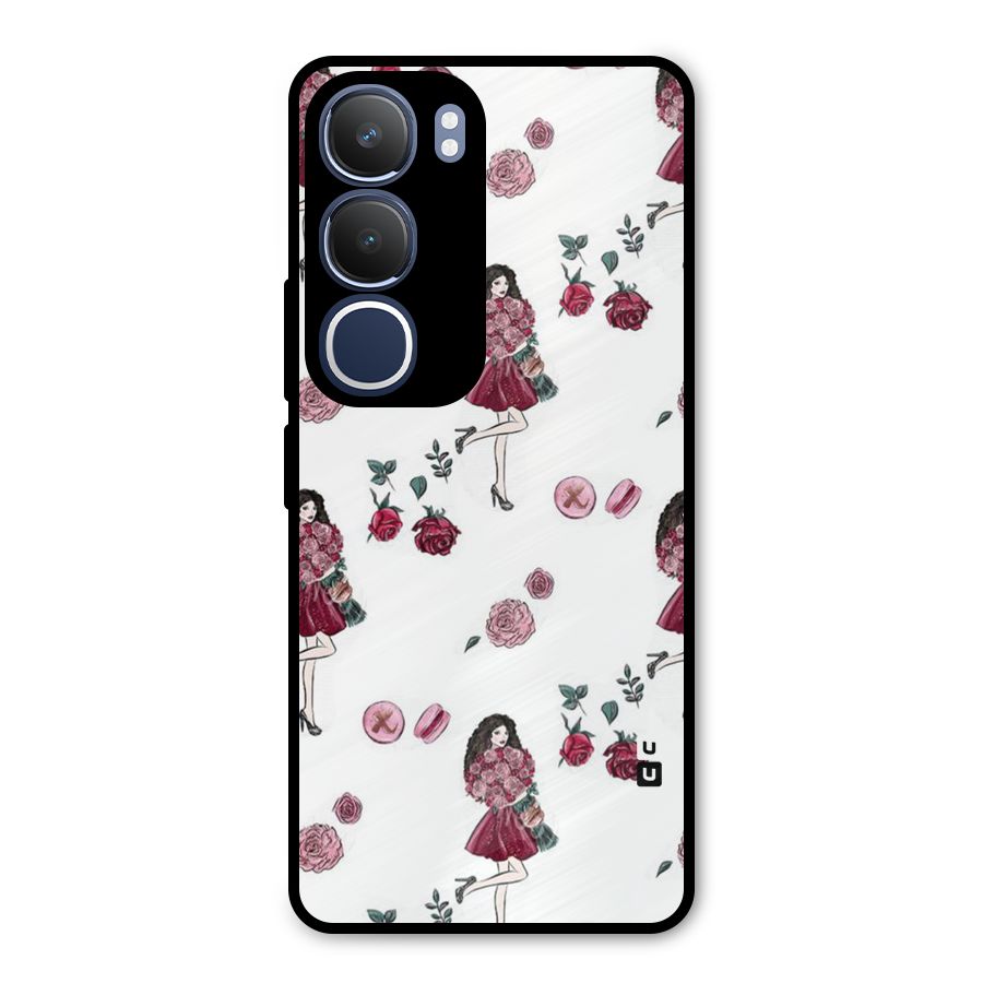 Girl With Flowers Metal Back Case for Vivo Y29