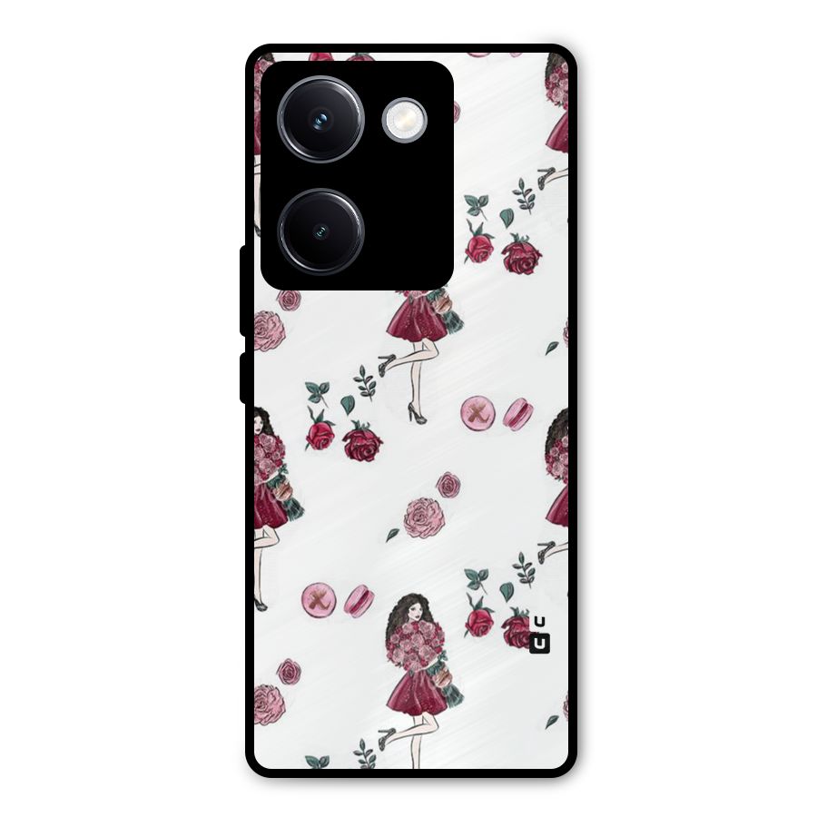 Girl With Flowers Metal Back Case for Vivo Y300 Plus