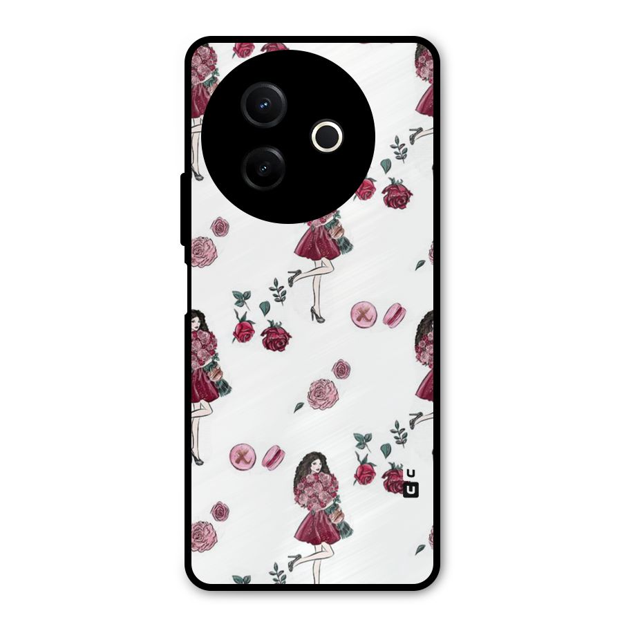 Girl With Flowers Metal Back Case for Vivo Y39
