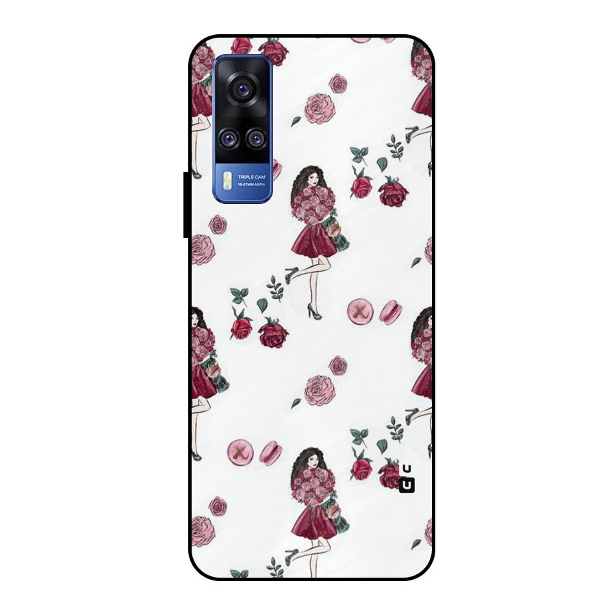 Girl With Flowers Metal Back Case for Vivo Y51