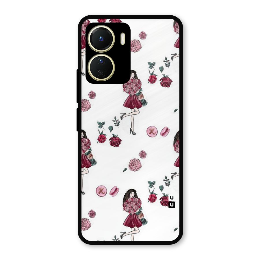 Girl With Flowers Metal Back Case for Vivo Y56