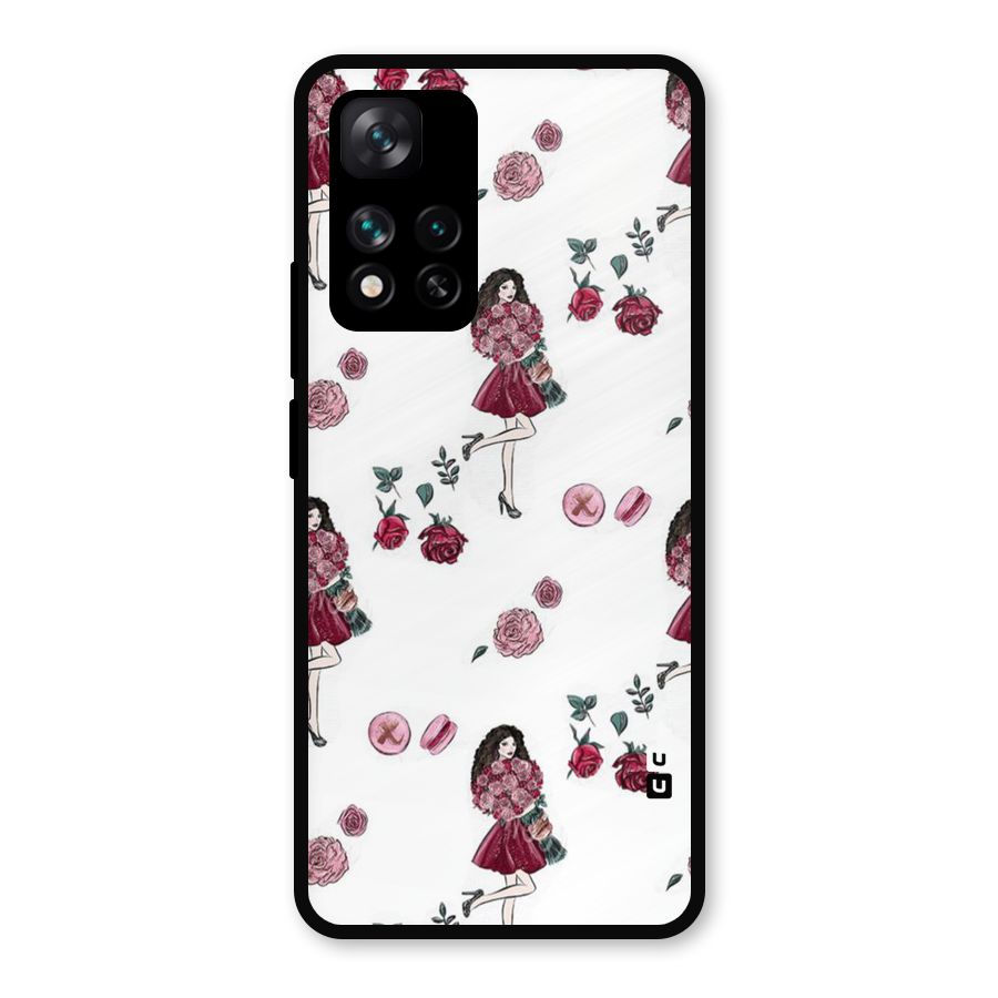 Girl With Flowers Metal Back Case for Xiaomi 11i Hypercharge 5G