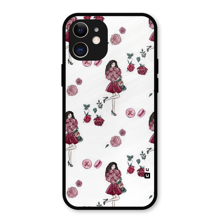 Girl With Flowers Metal Back Case for iPhone 12