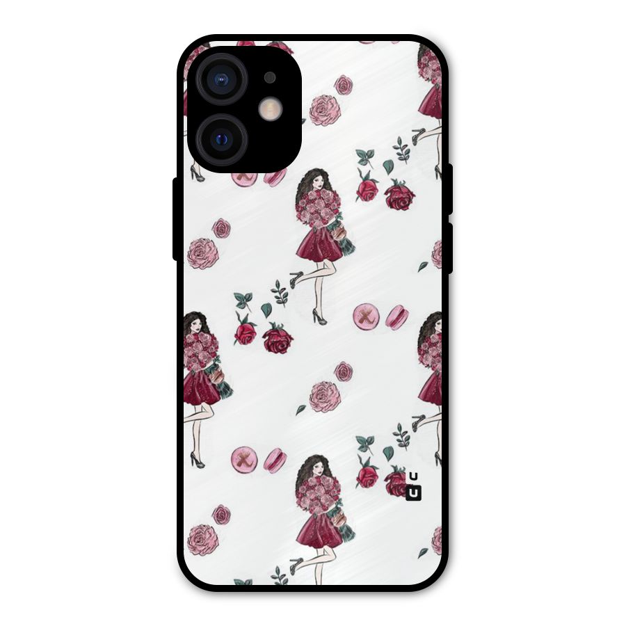 Girl With Flowers Metal Back Case for iPhone 12 Mini