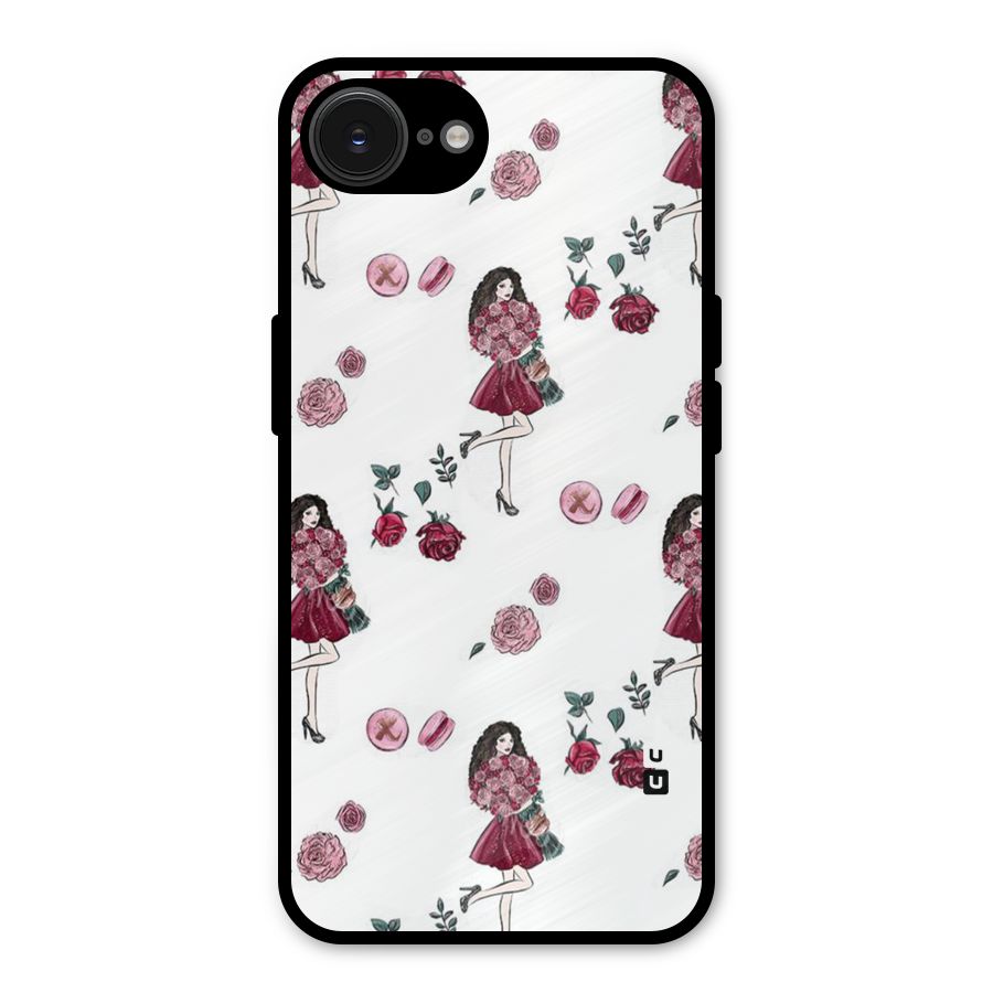 Girl With Flowers Metal Back Case for iPhone 16e