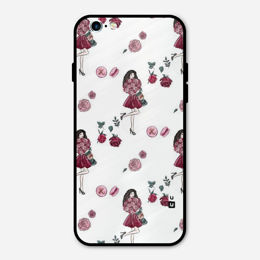 Girl With Flowers Metal Back Case for iPhone 6 6s