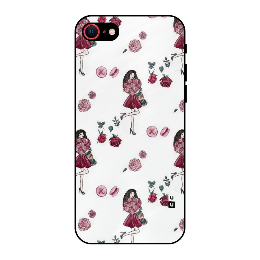 Girl With Flowers Metal Back Case for iPhone SE 2020