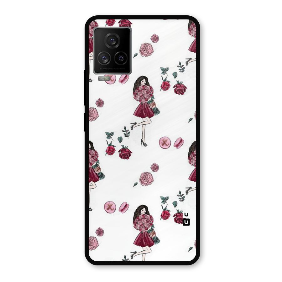Girl With Flowers Metal Back Case for iQOO 7 Legend 5G
