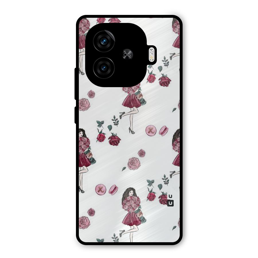Girl With Flowers Metal Back Case for iQOO Neo 10R