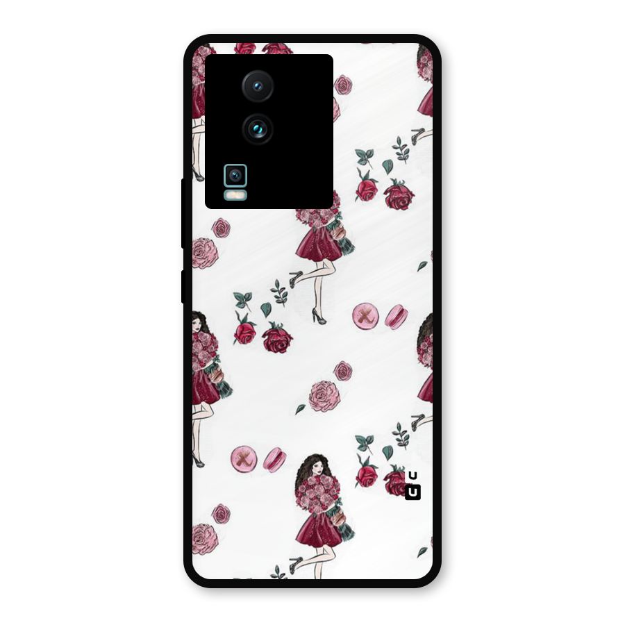 Girl With Flowers Metal Back Case for iQOO Neo 7 Pro