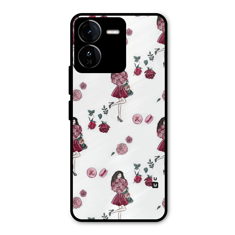 Girl With Flowers Metal Back Case for iQOO Z9