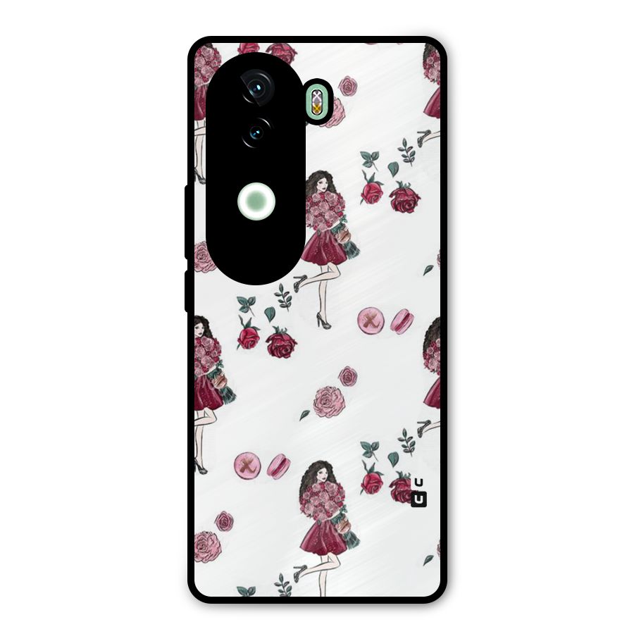 Girl With Flowers Metal Back Case for iQOO Z9s